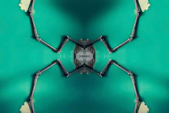 Kaleidoskop Ansicht Grüne Landschaft