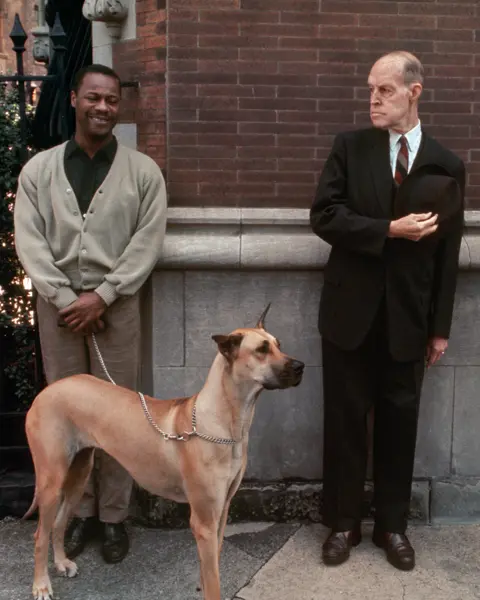 Two Man and a dog