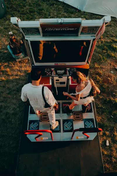 People on sunny hill festival