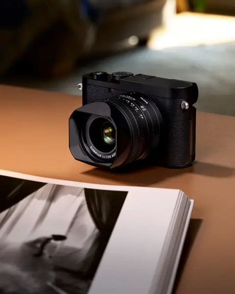 Leica Q3 Monochrom on a table