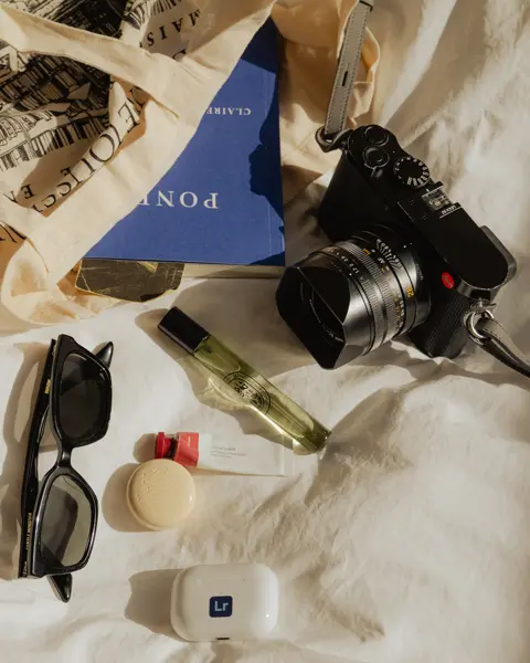 camera, sun glases and so on