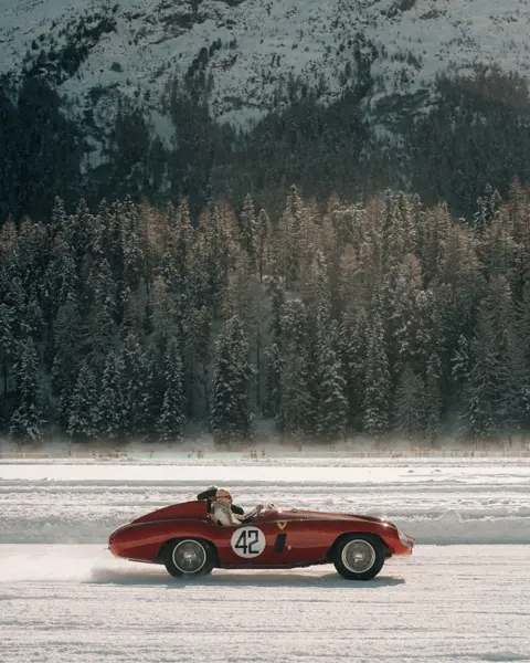 racing car in the snow