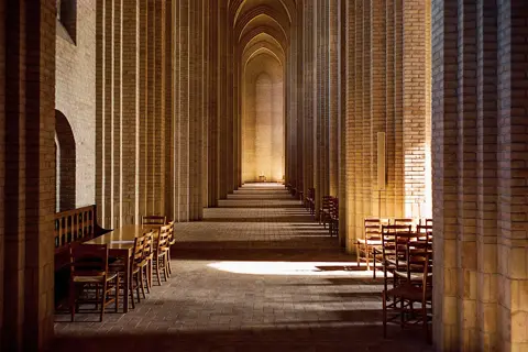 A composition of the inside of a building
