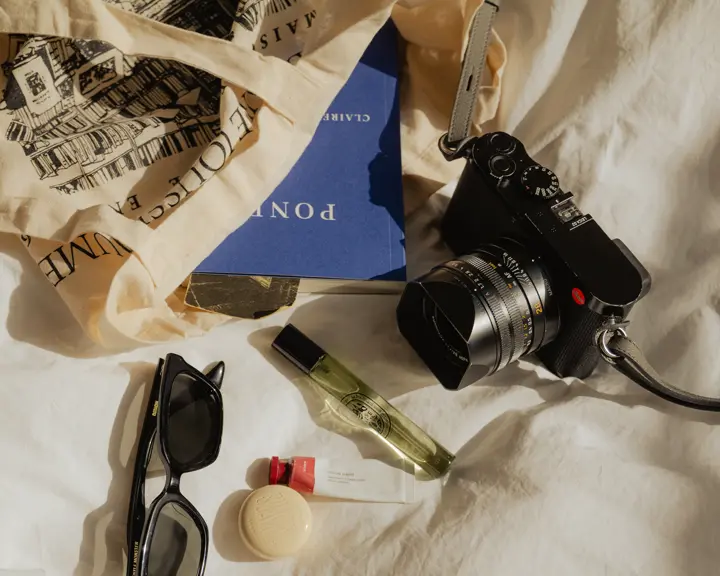 camera, sun glases and so on