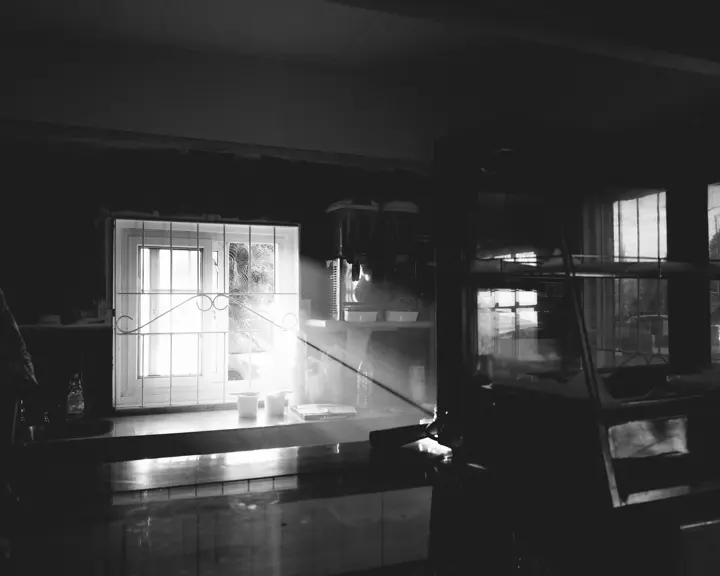 Black and white photo off a kitchen by Bet Bettencourt using the Q3 Monochrom