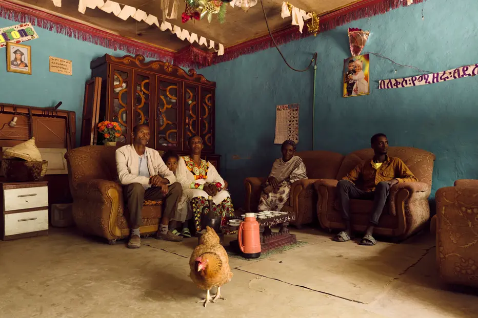 A family in Ethiopia at home