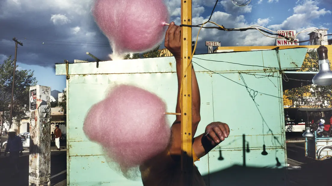 A man with two candysugar