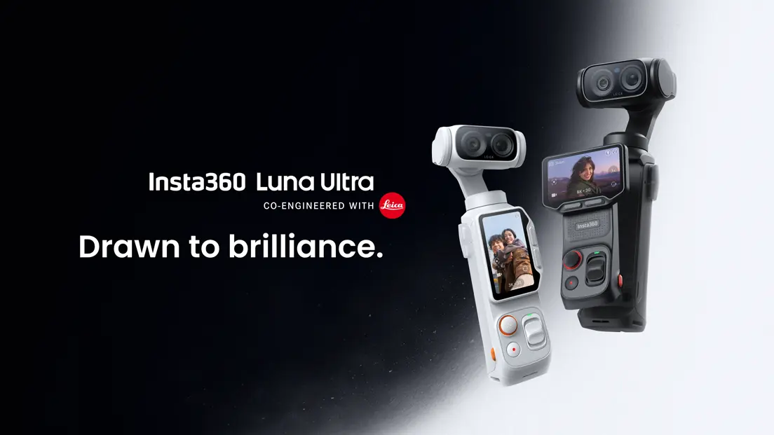 Insta360 Luna Ultra black beside Insta360 Luna Ultra white.