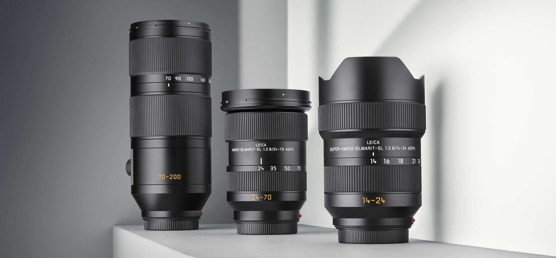 Three lenses compared in size