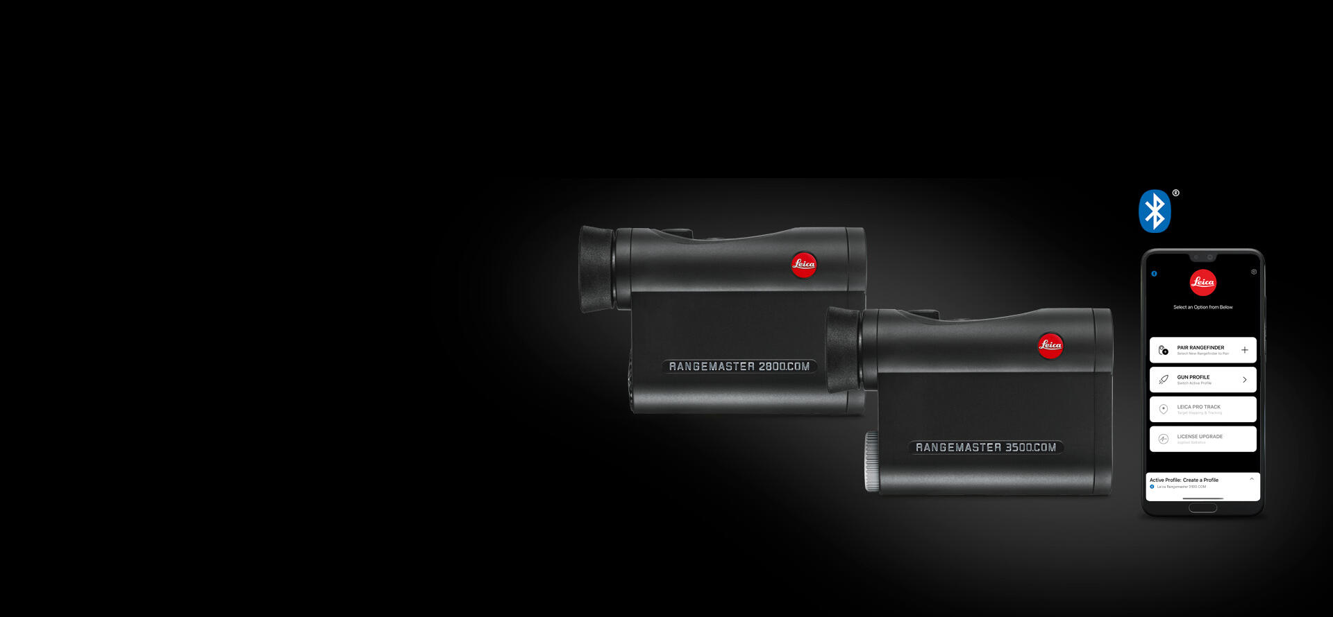 Hunting_Leica-Compact-Rangefinders_Rangemaster_COM_2 Models_front_BallisticsApp_Bluetooth