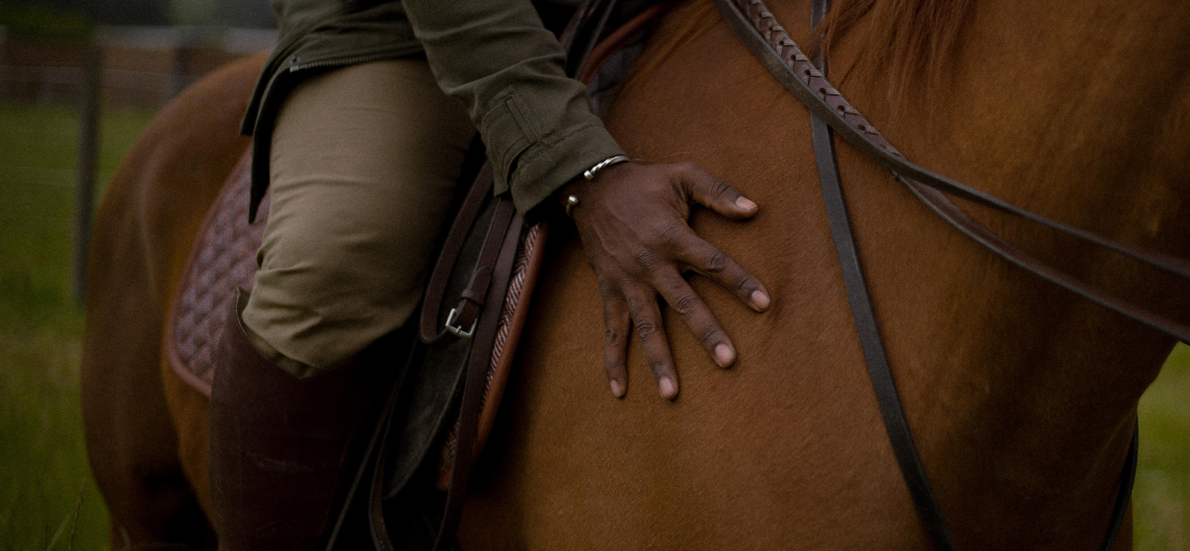 Close-up of a man on horse