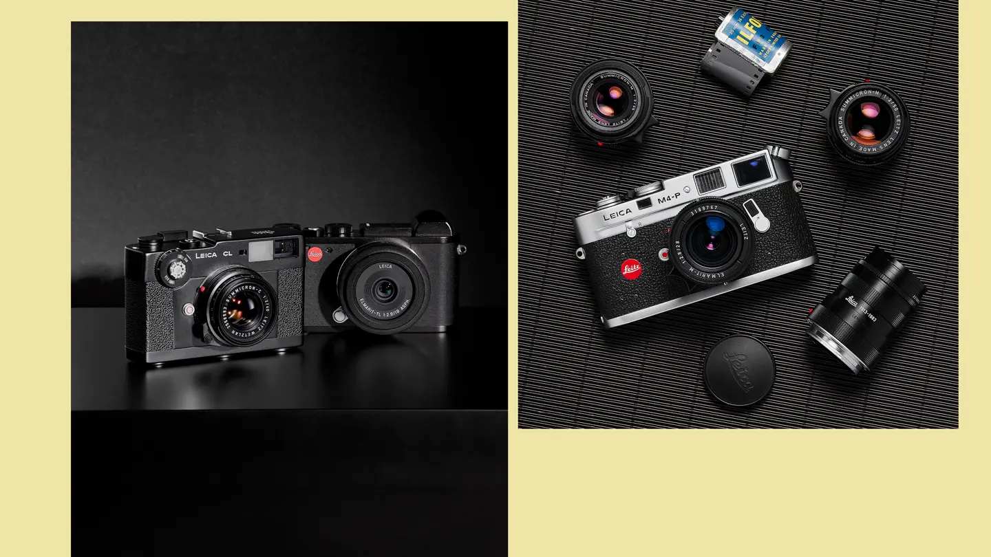 Various Leica cameras and lenses