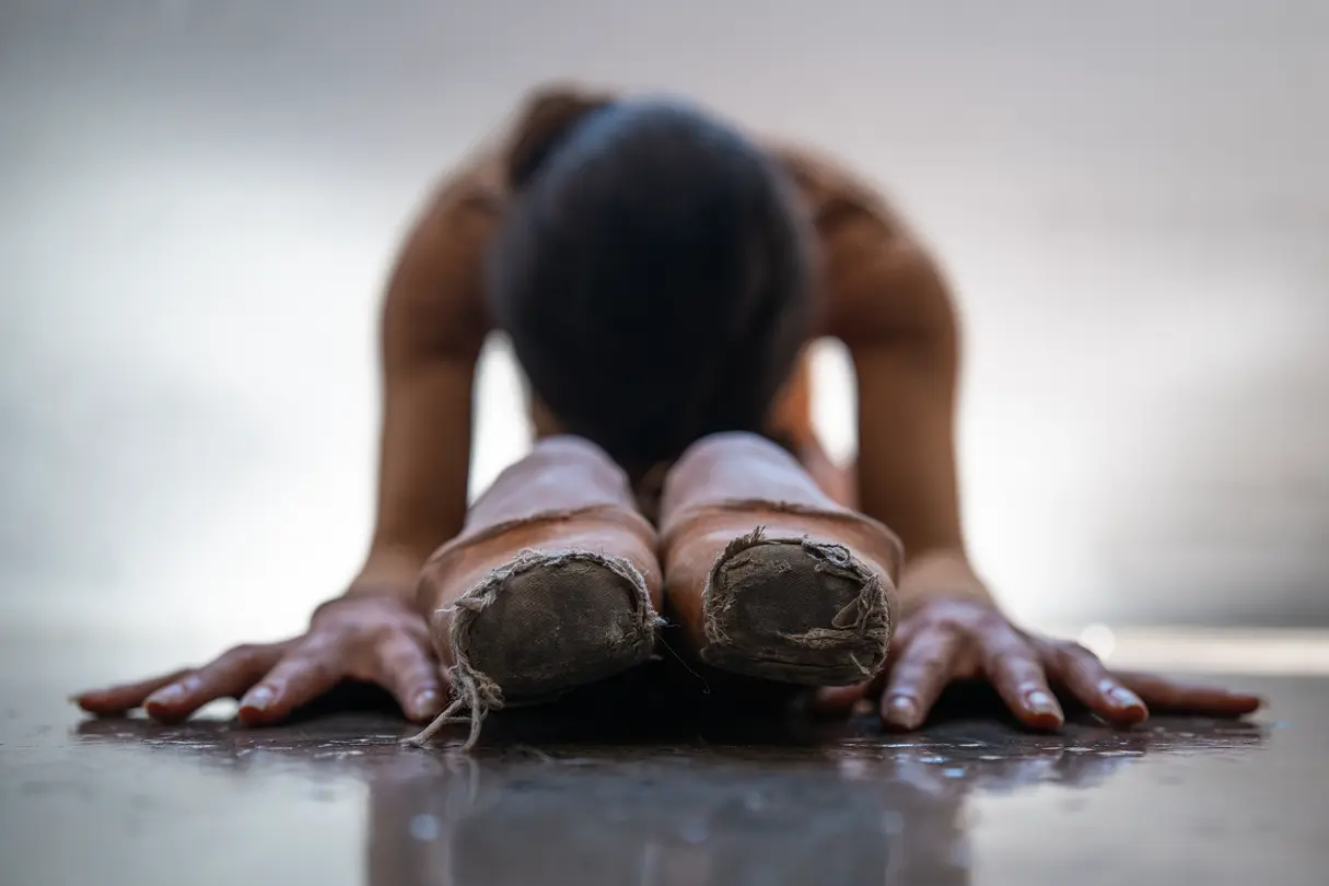 Ballerina stretching 