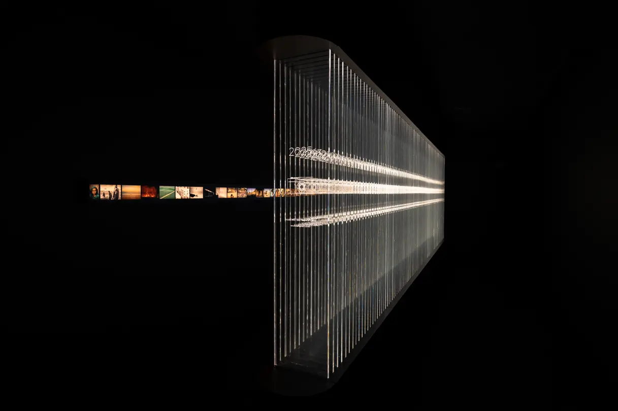Multisensory installation of the history of Leica cameras