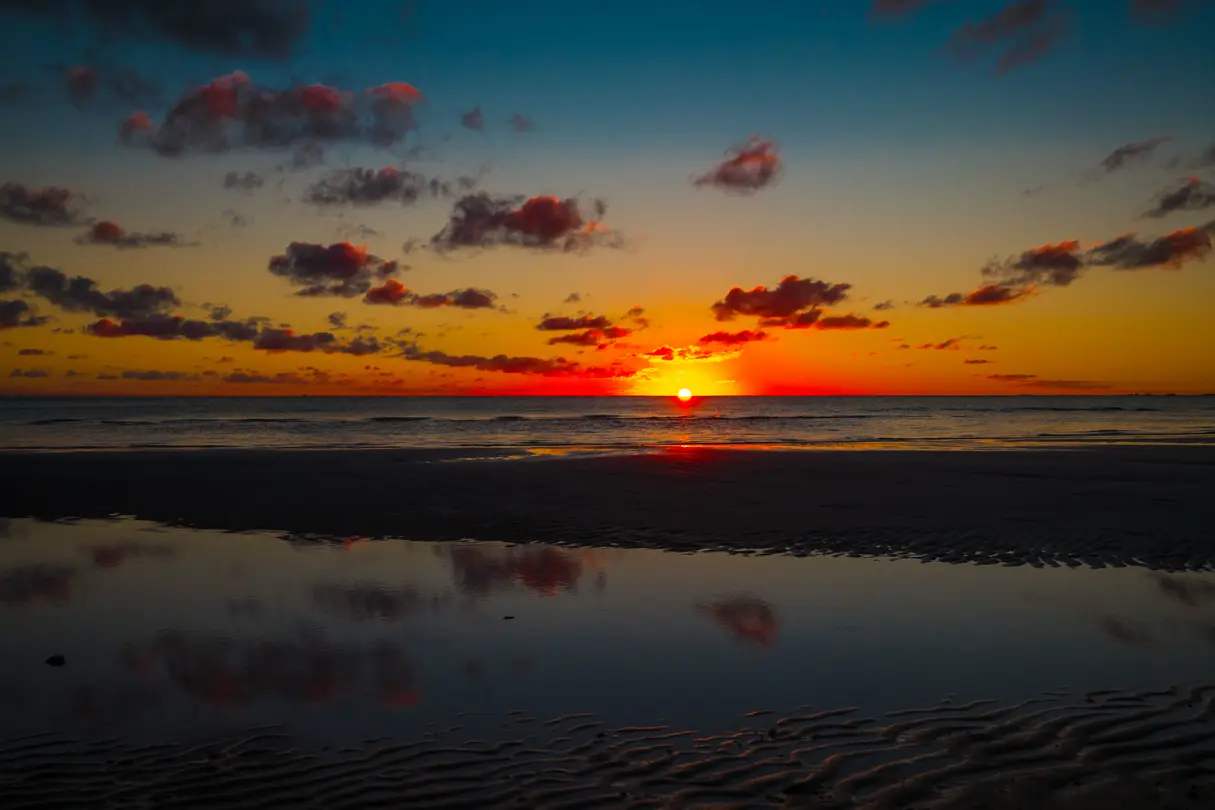 Sunset by the sea