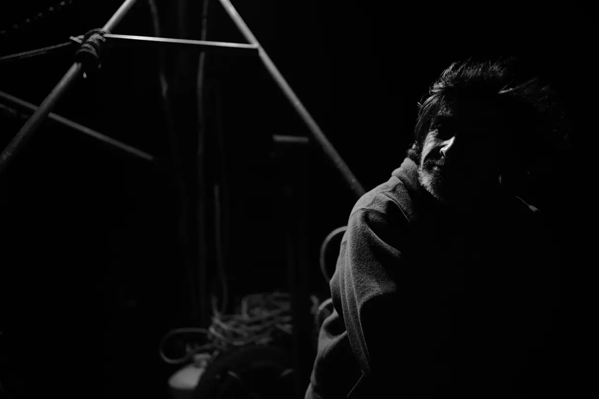 man black and white photography