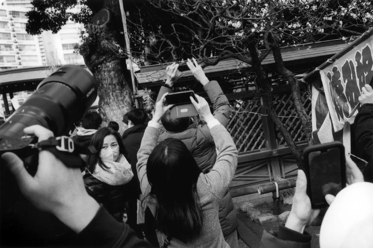 Group of people photographing something.