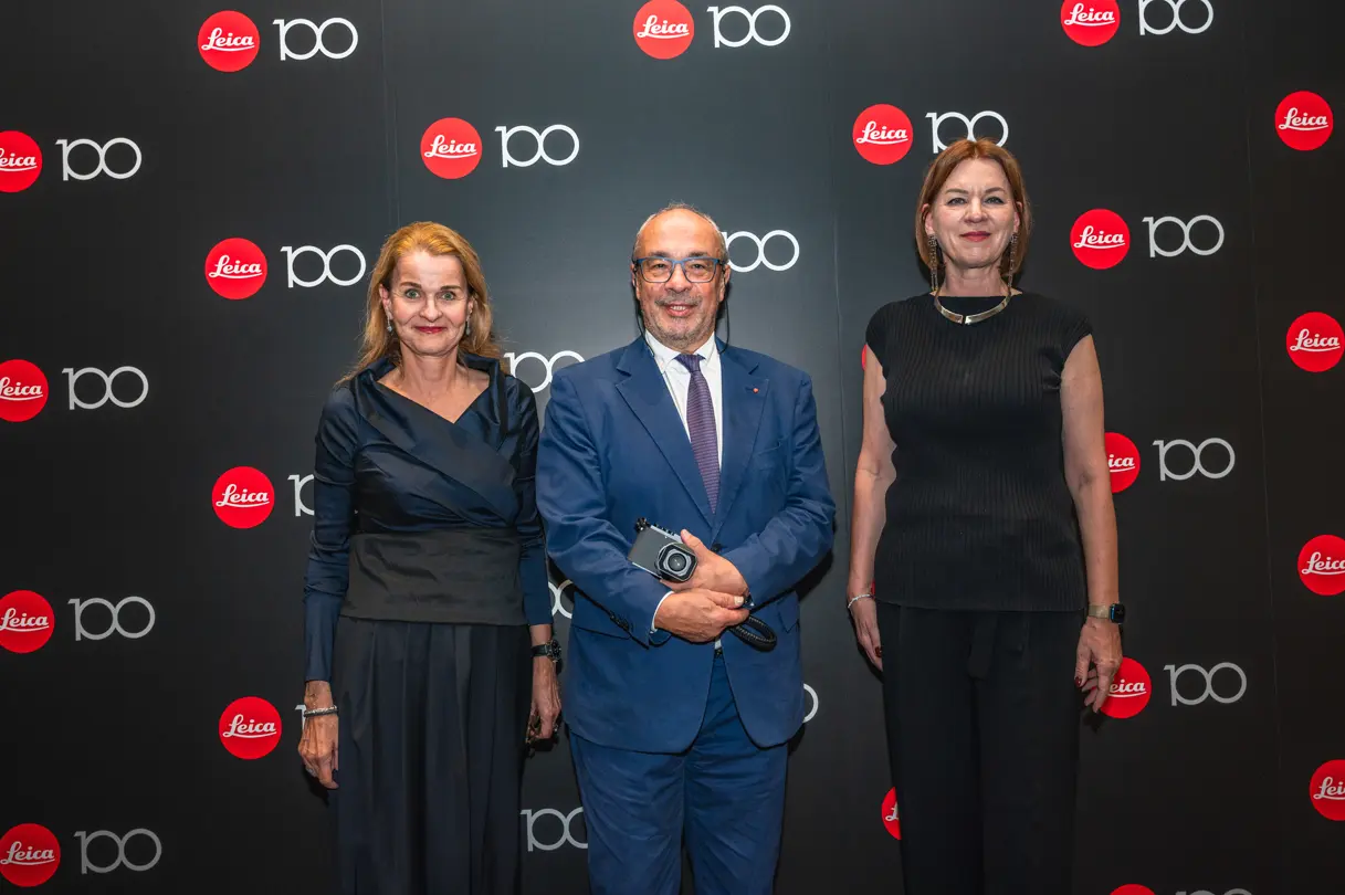 100 Years of Leica in Tokyo people infront the photowall