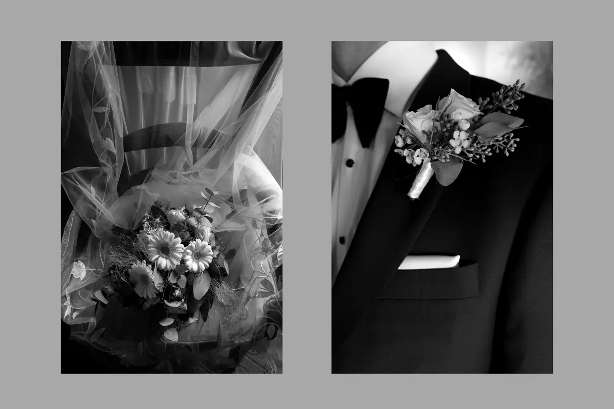 monochrom wedding photography bride and groom