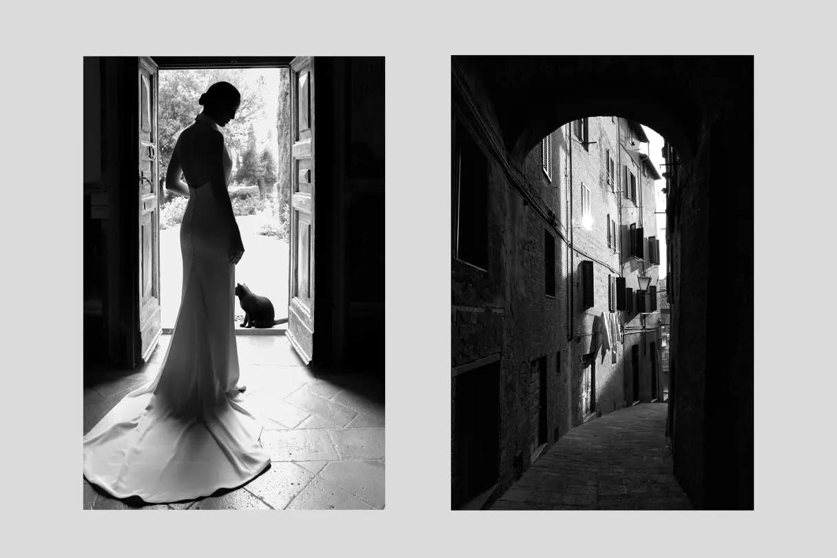 monochrom wedding photography bride