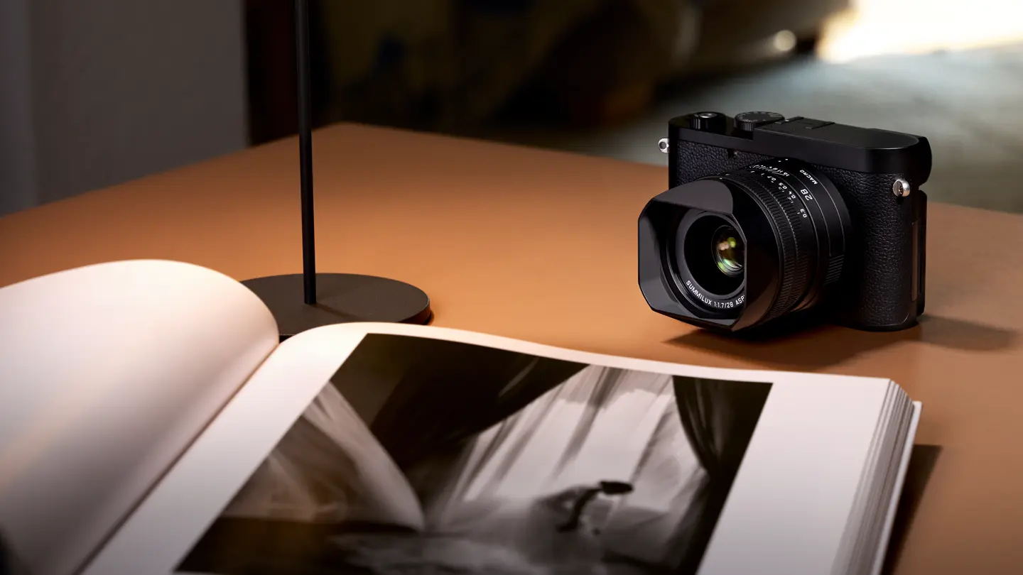 Leica Q3 Monochrom on a table