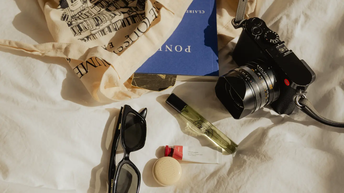 camera, sun glases and so on