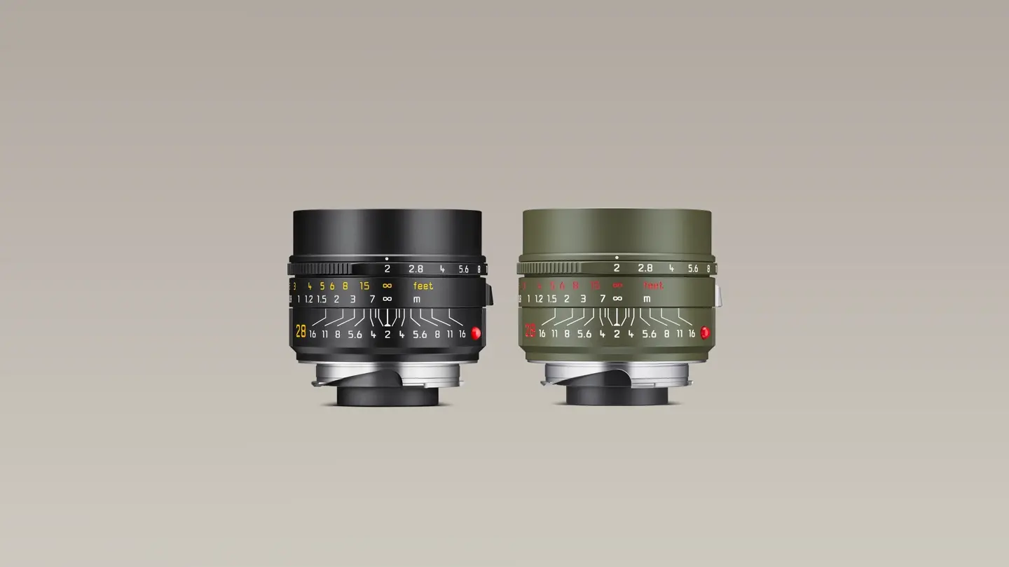 Summicron-M 28 f/2 ASPH. black and edition safari front view