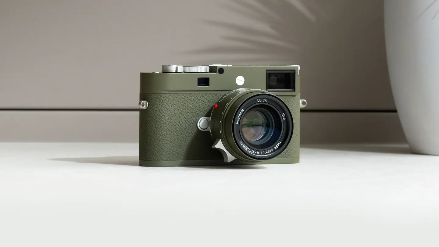 Leica M11-P Safari with the Summilux-M 35 f/1.4 ASPH. Edition Safari on a desk