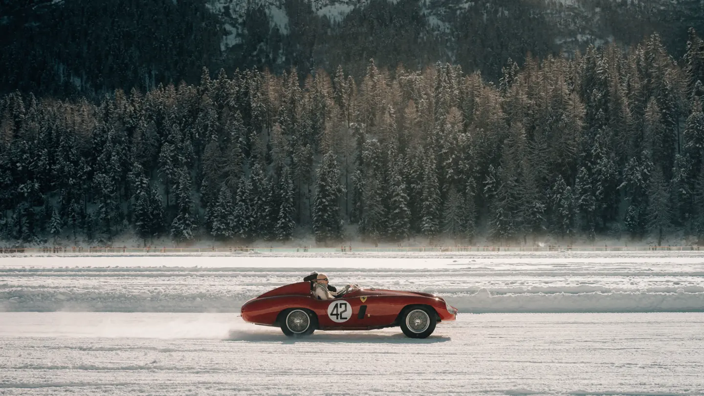 racing car in the snow