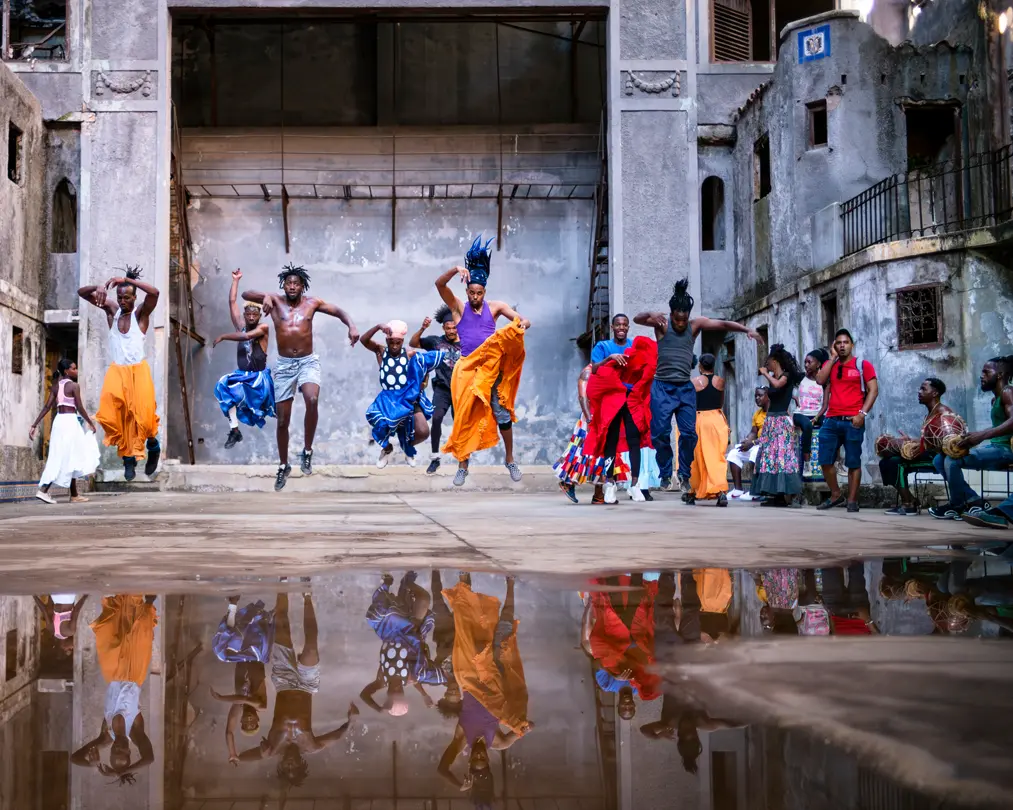 Dancers in colourful clothes in Cuba