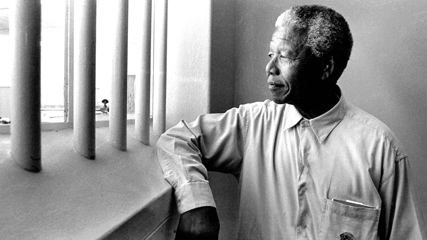 Mandela in a cell
