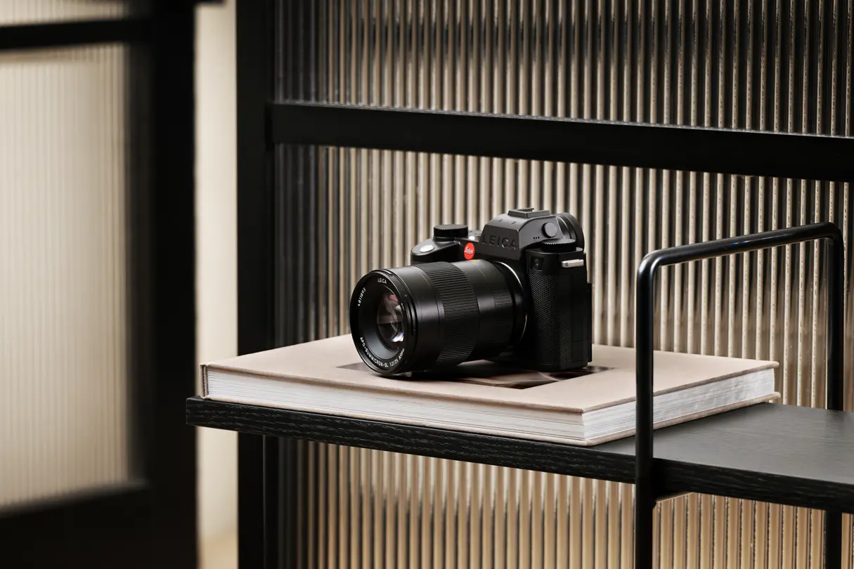 Leica SL3-S with APO-Summicron-SL 35 on a book