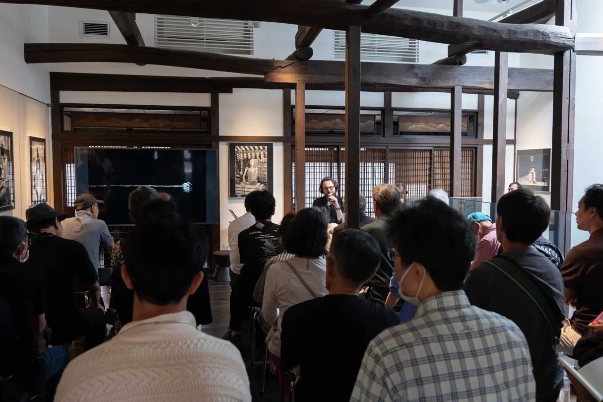 Photographer Alan Schaller at a Leica exhibition opening in Kyoto