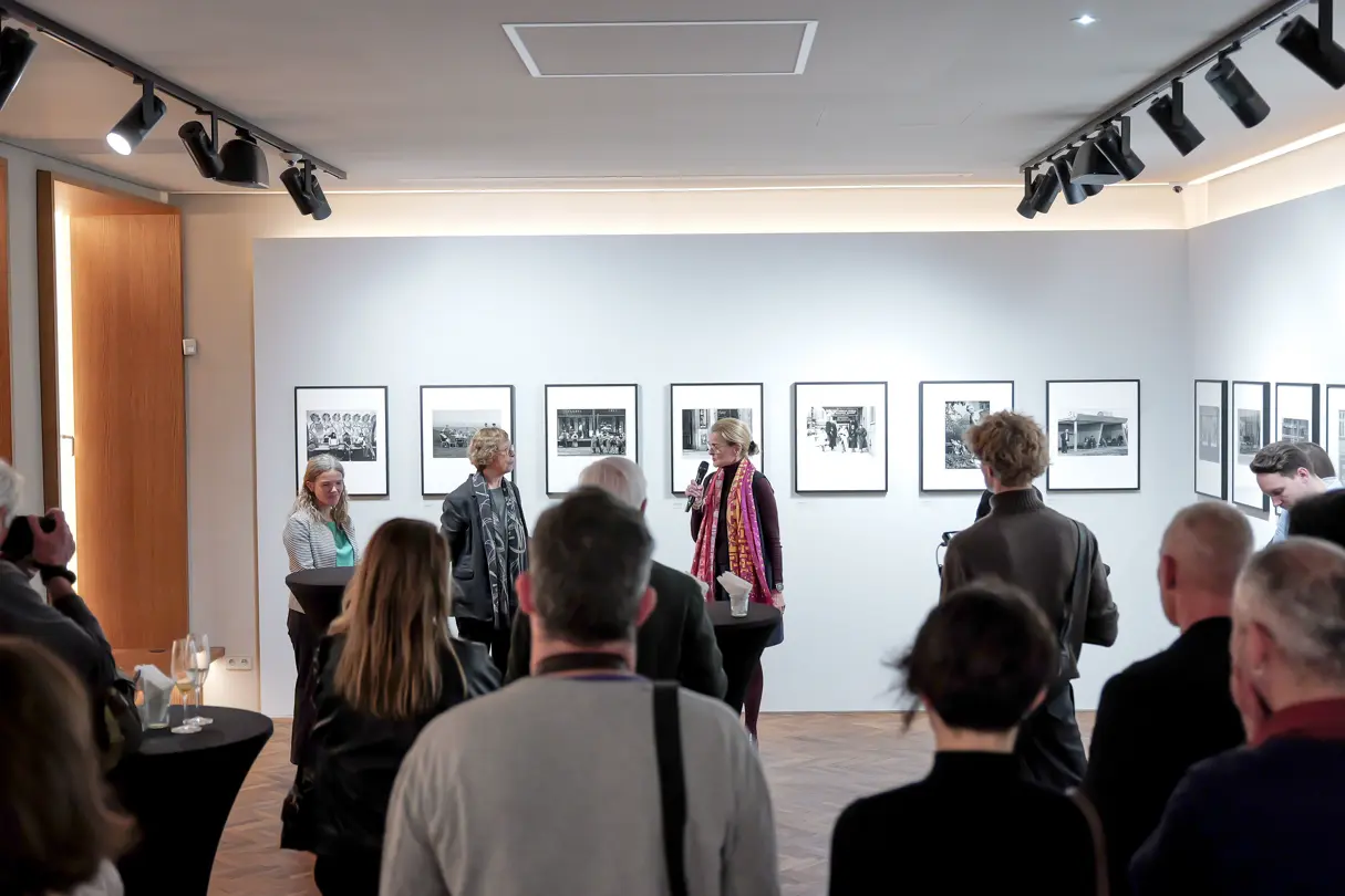 Photographer Barbara Klemm at a Leica exhibition opening in Vienna