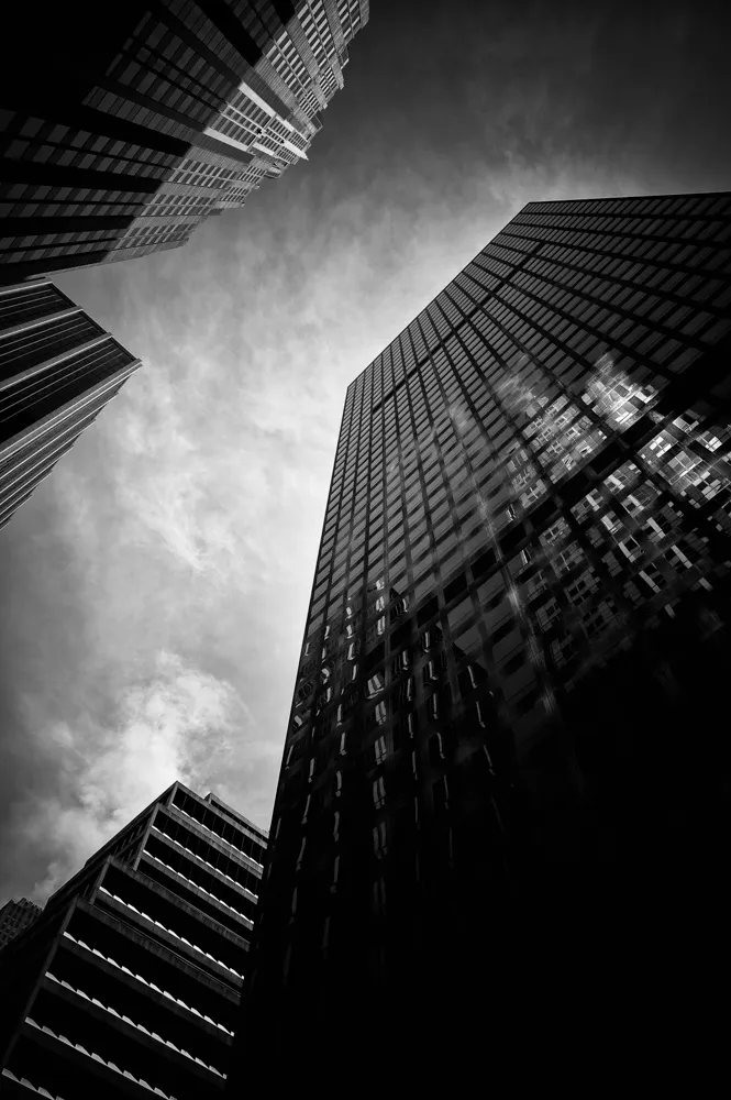 tall buildings b&w