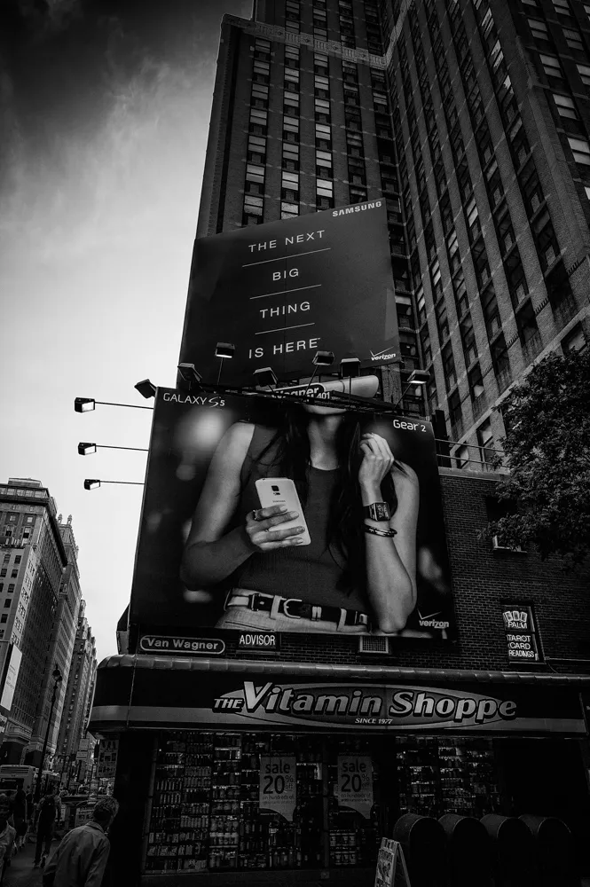 big ad poster b&w