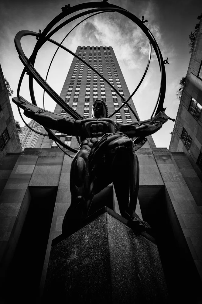 impressive statue b&w