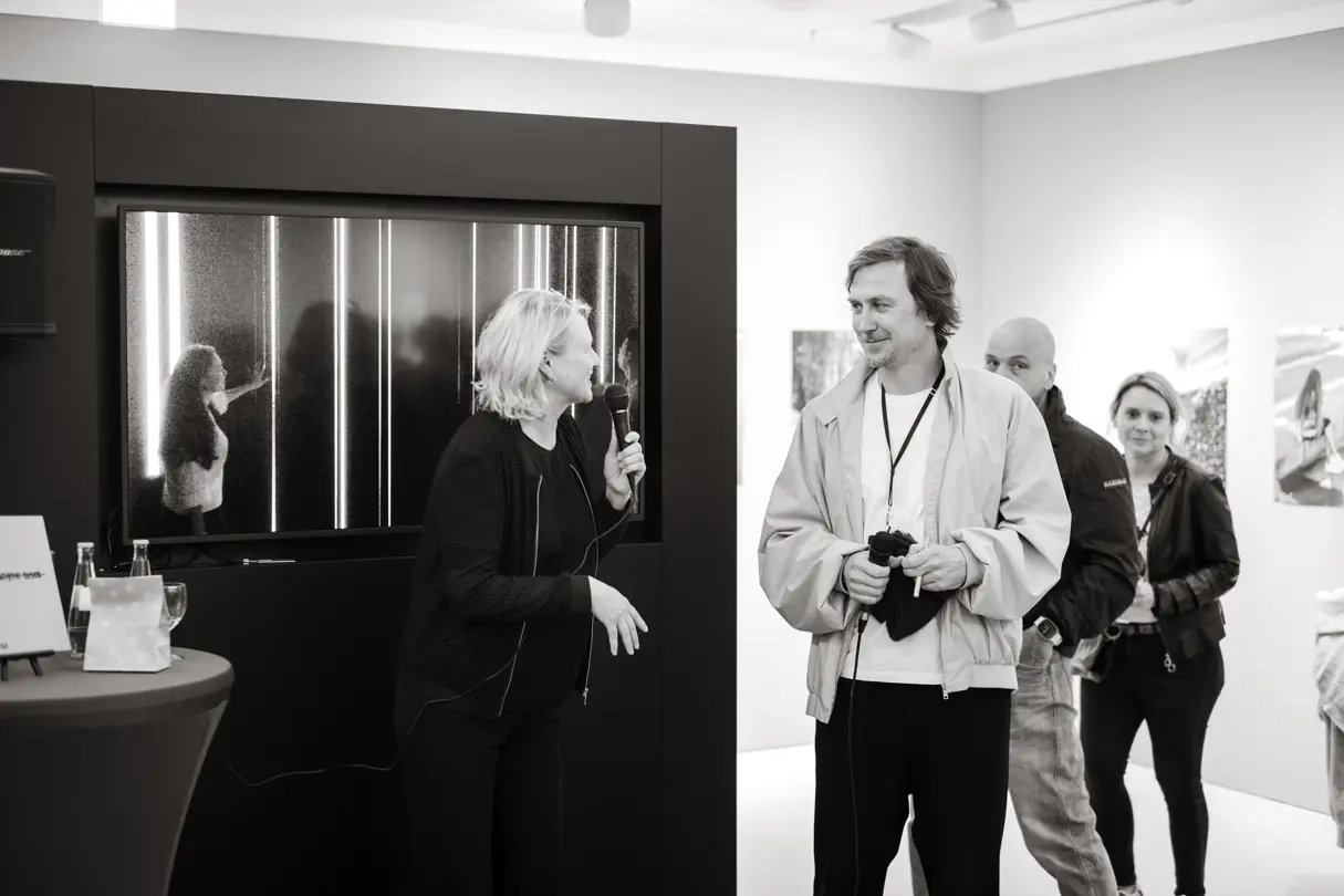Photographer Lars Eidinger at a Leica exhibition opening in Düsseldorf