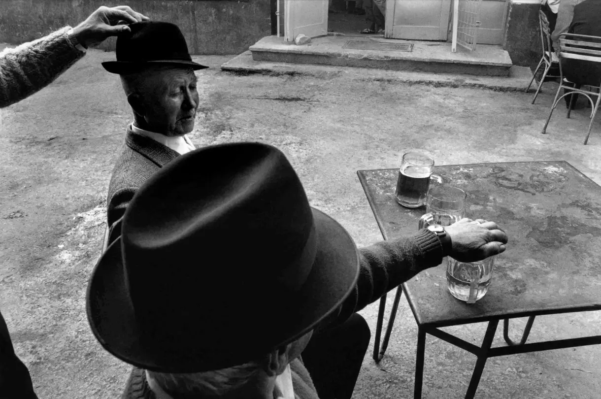 gentleman drinking b&w