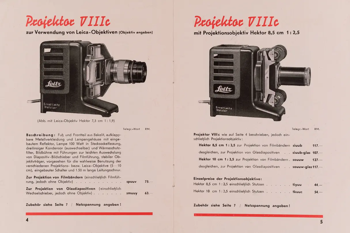 Illustrated book on the first Leica projectors