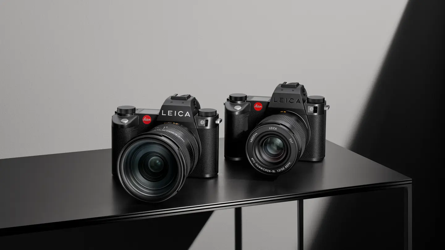Leica SL3 and SL3-S on a desk