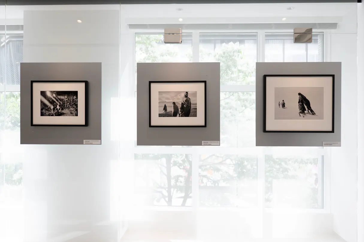 At the Leica Ginza 20th Anniversary Photo Exhibition Opening, photographs displayed in the exhibition space