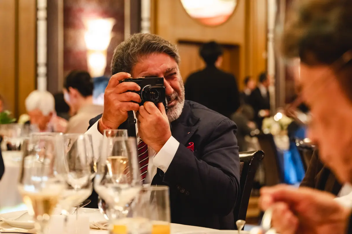 At the Leica Ginza Store Anniversary Dinner, a candid photo moment at the dining table