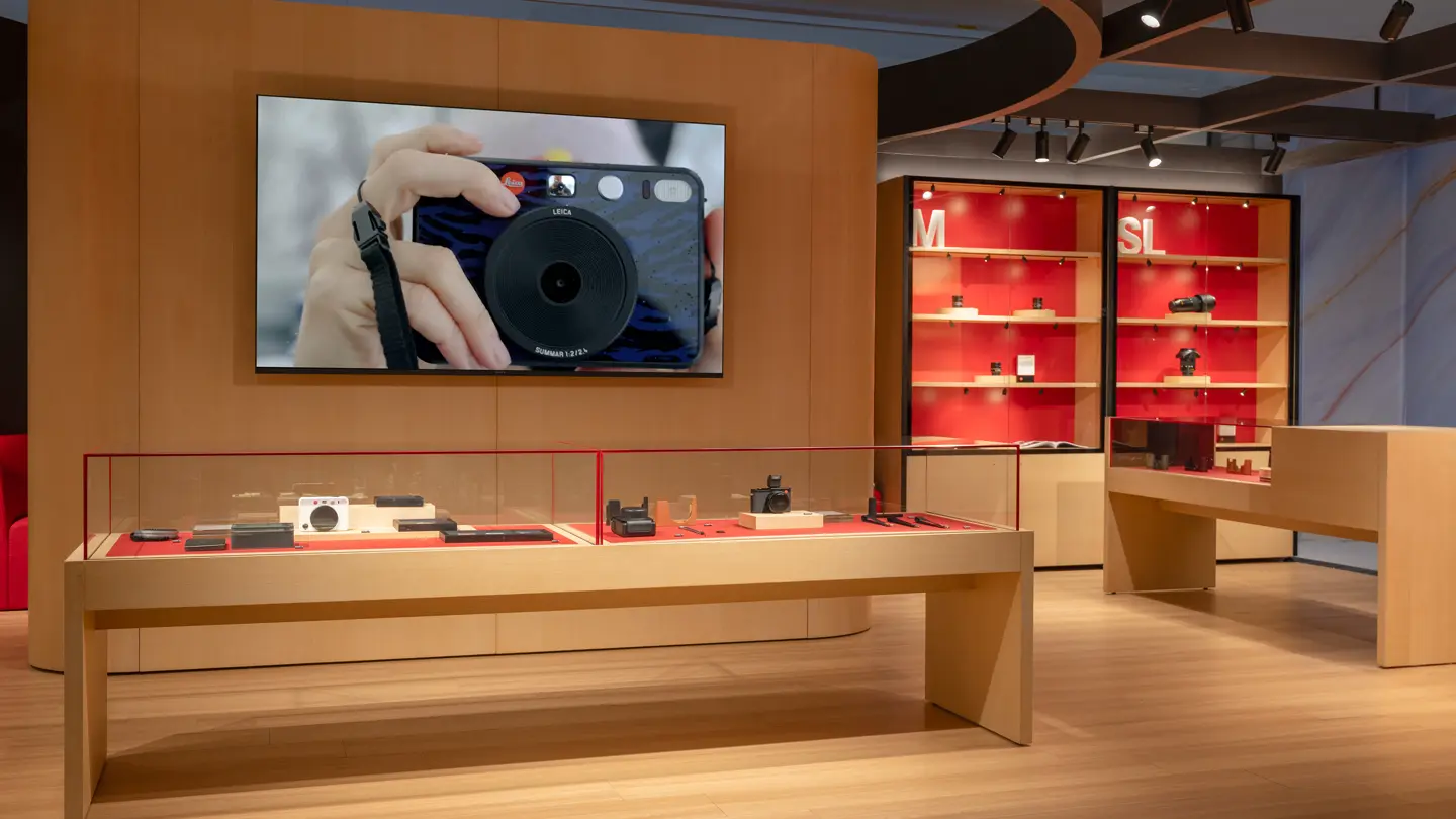 Interior of Leica Store Wuxi Heng Long featuring Leica cameras and products on display