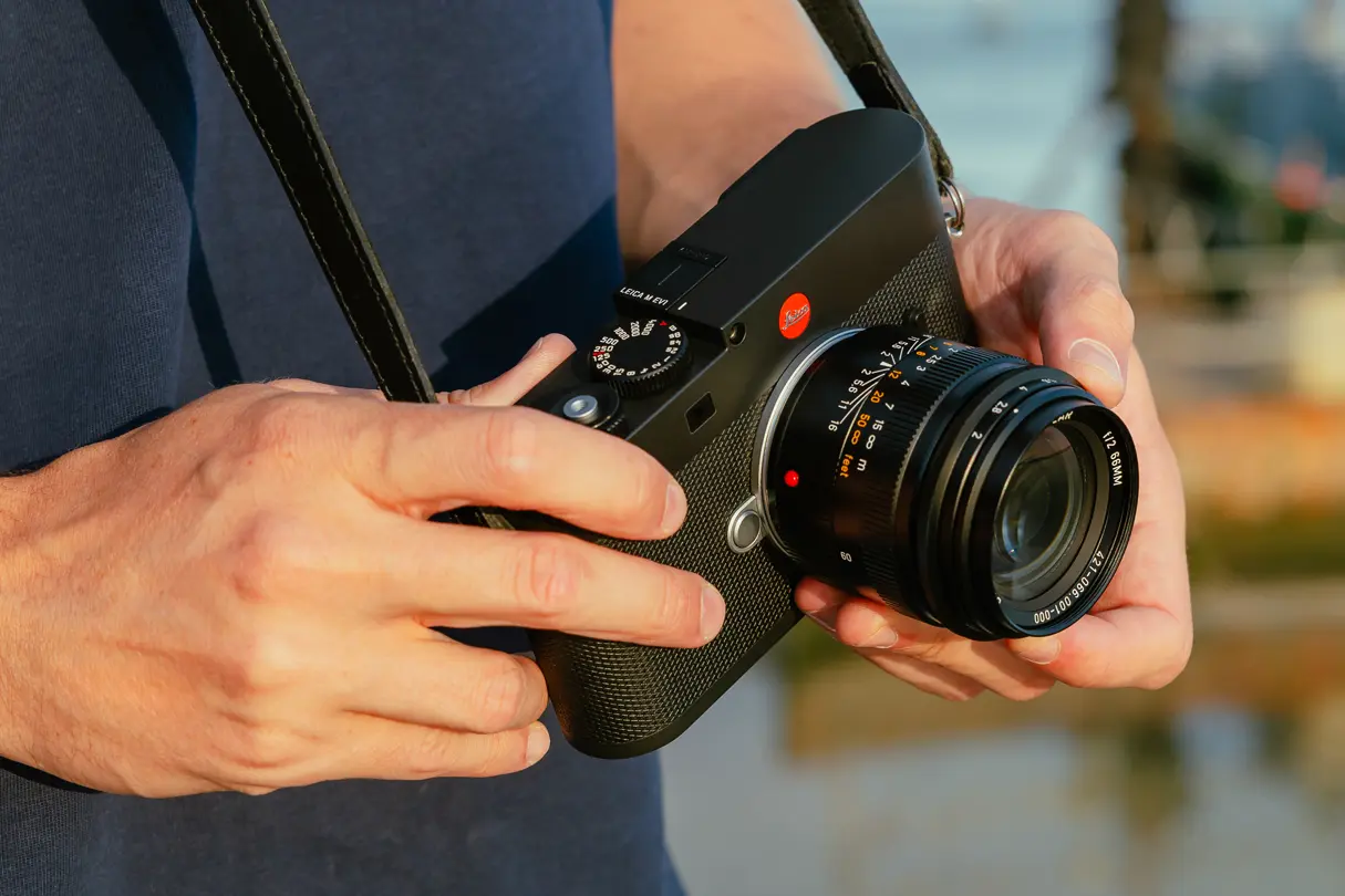 Leica M EV1 with Summicron-M 66 in hands