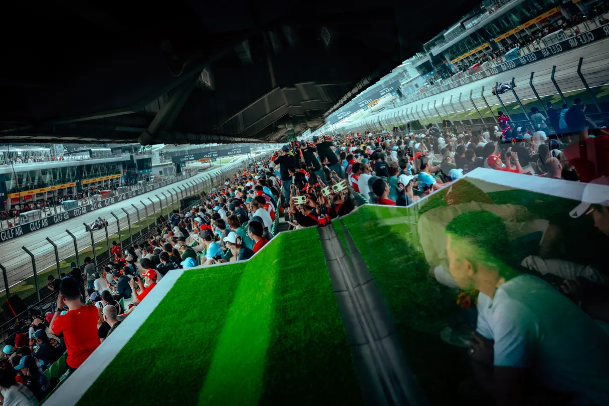 Start, finish, section of the Formula 1 circuit