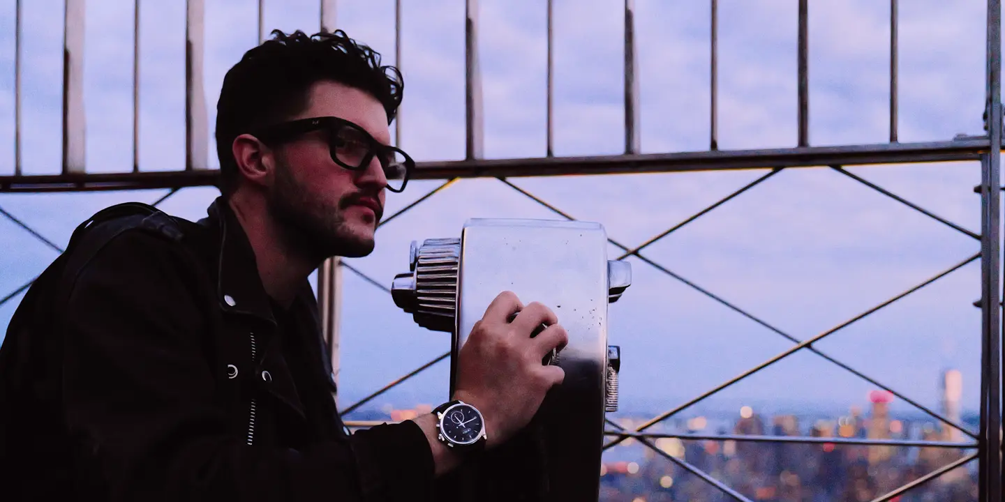 Man with a Leica ZM11 watch on his wrist