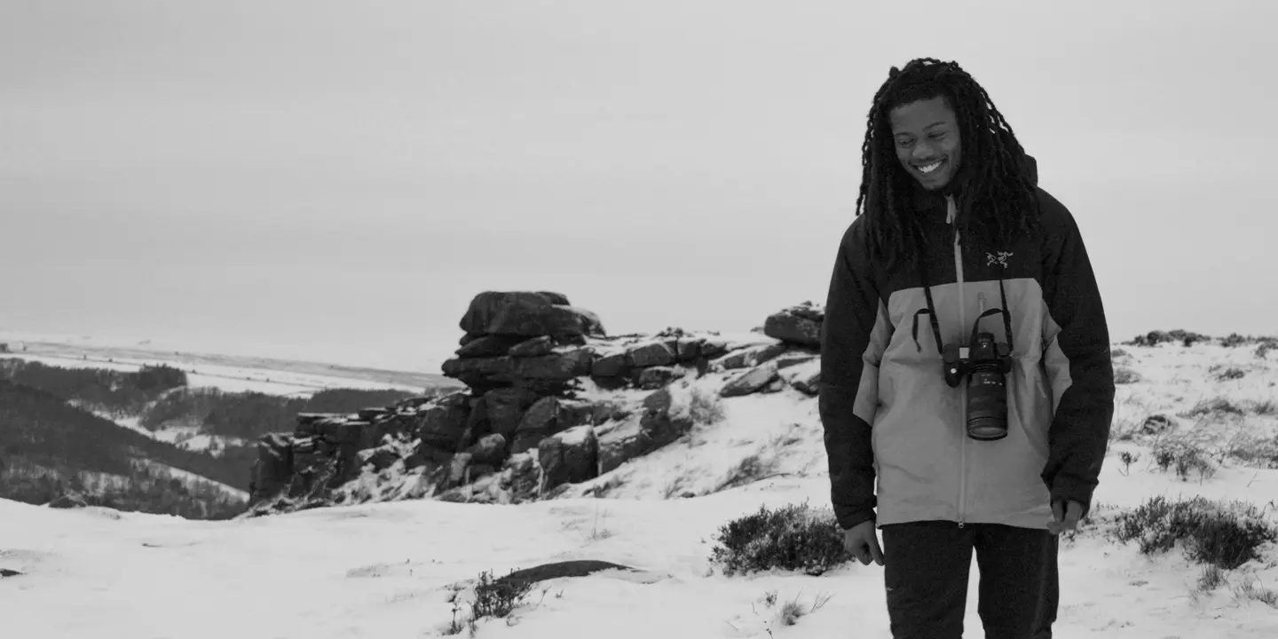 Black and White photo Of Henry Jay Kamara with the SL3-S.