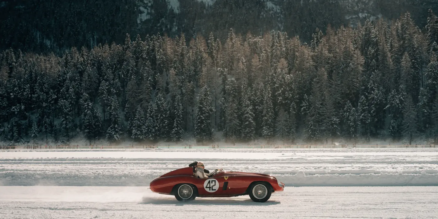 racing car in the snow