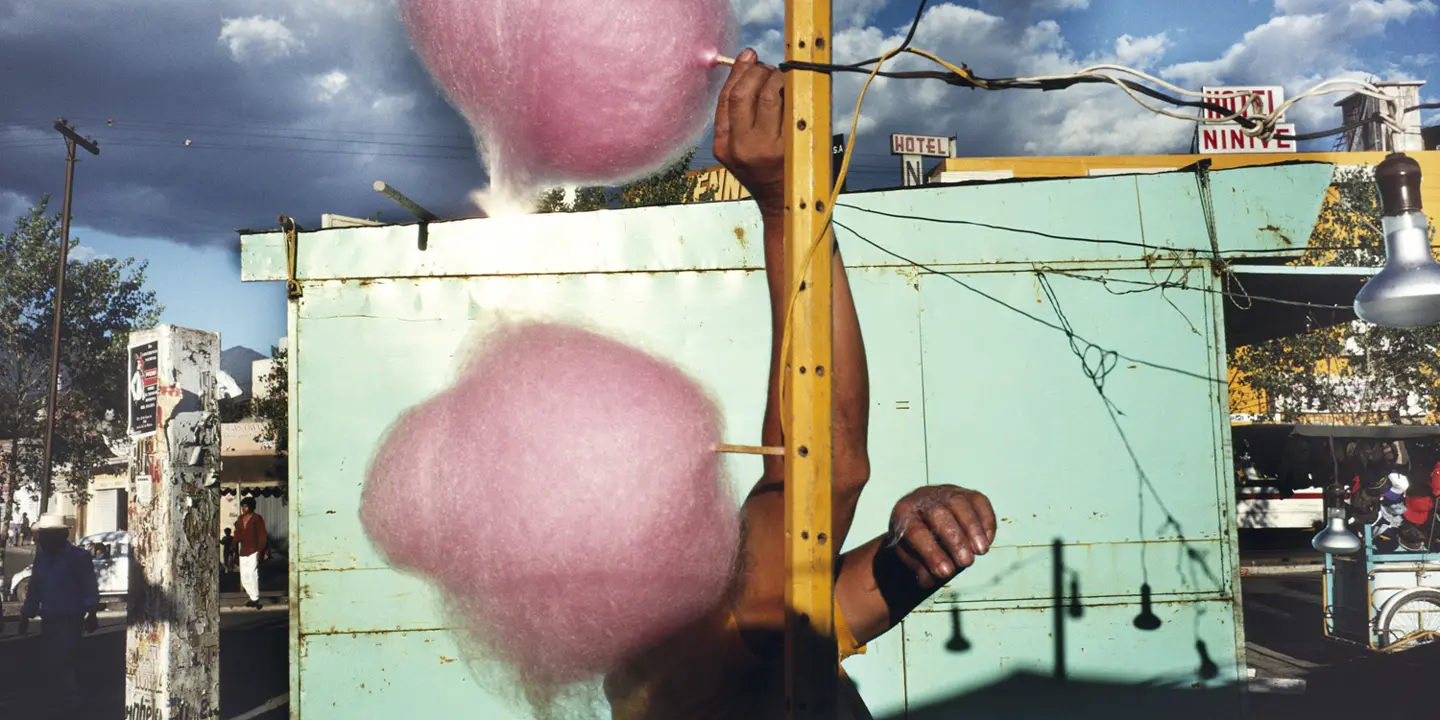 A man with two candysugar